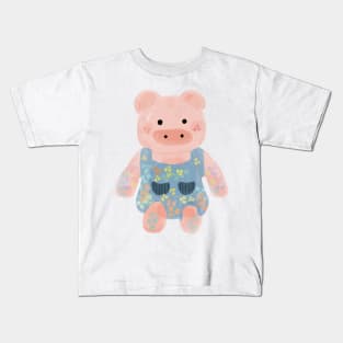 Floral pig design Kids T-Shirt